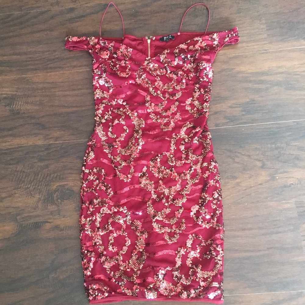 Wine color dress!